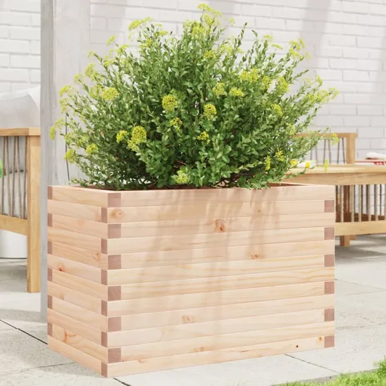 Plantekasse i massivt fyrretræ 70x40x45,5 cm