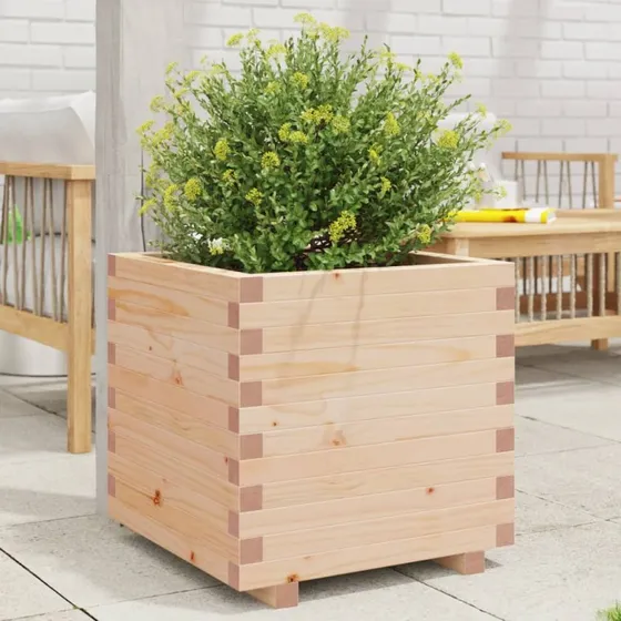 Plantekasse i massivt fyrretræ 50x50x49,5 cm