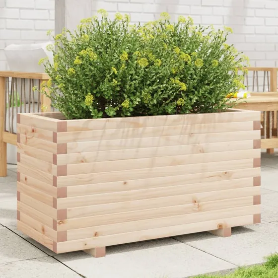 Plantekasse i massivt fyrretræ 90x40x49,5 cm