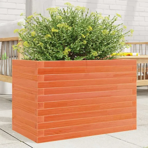 Plantekasse i massivt fyrretræ 70x40x46 cm - gyldenbrun