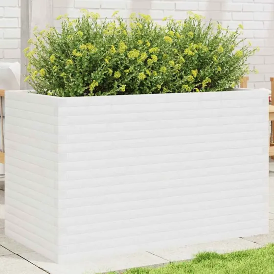 Plantekasse i massivt fyrretræ 110x60x68,5 cm - hvid
