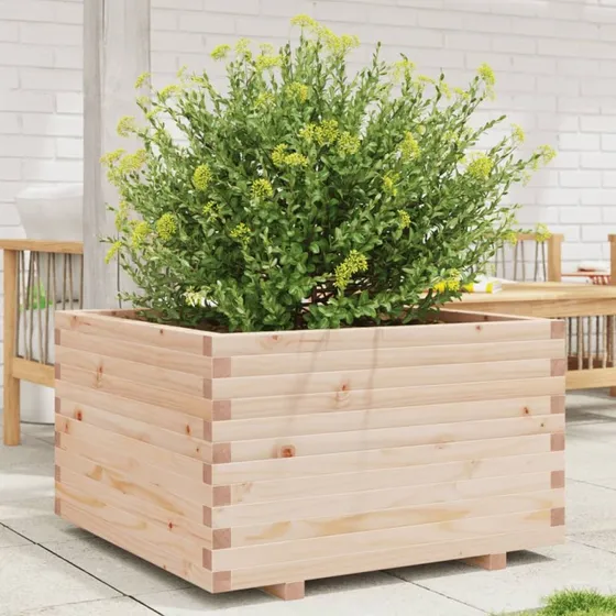 Plantekasse i massivt fyrretræ 80x80x49,5 cm