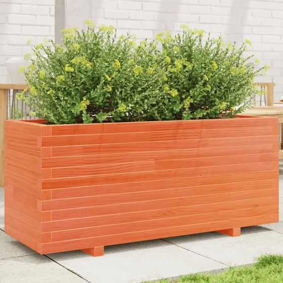Plantekasse i massivt fyrretræ 110x40x49,5 cm