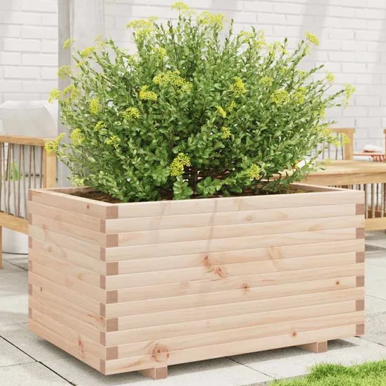 Plantekasse i massivt fyrretræ 90x60x49,5 cm