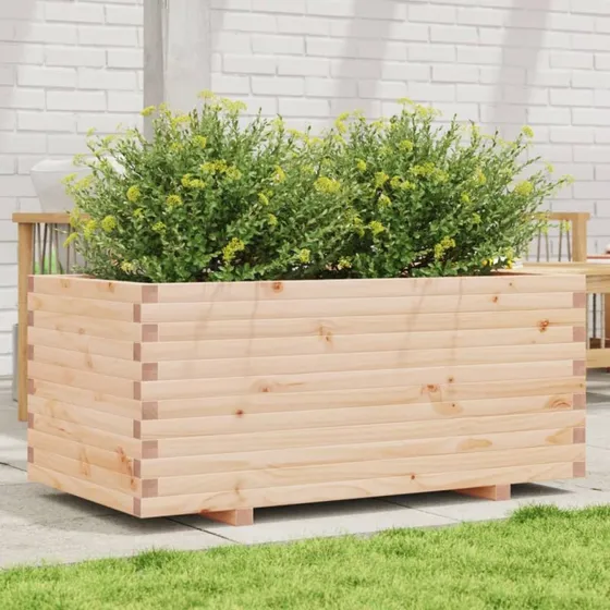Plantekasse i massivt fyrretræ 110x60x49,5 cm