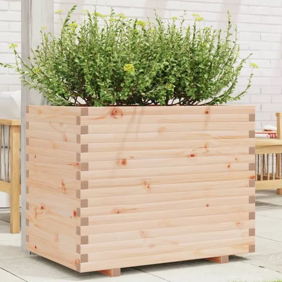 Plantekasse i massivt fyrretræ 90×60×72,5 cm