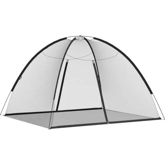 Myggenet kuppel med døre 200x180x135 cm – sort