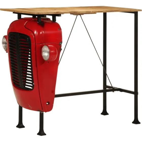 Barbord 55x120x107 cm - Traktordesign i massivt mangotr