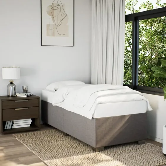 Sengeramme 100x200 cm i taupe stof (uden madras)