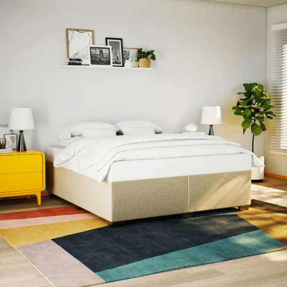 Sengeramme 180x200 cm i creme stof – uden madras