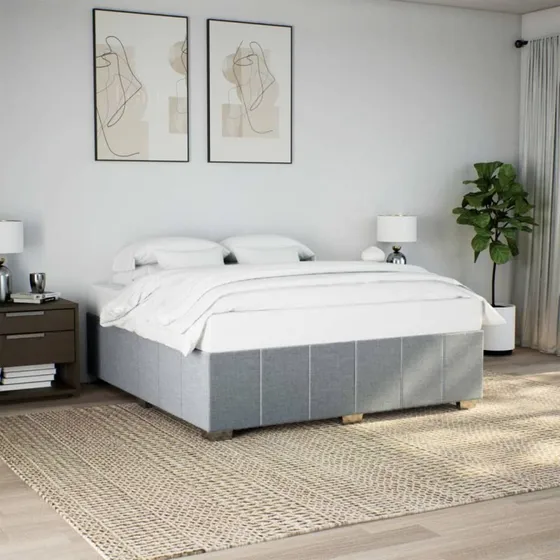 Sengeramme 180x200 cm stof lysegrå – uden madras