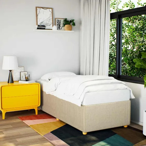 Sengeramme 80x200 cm i creme stof