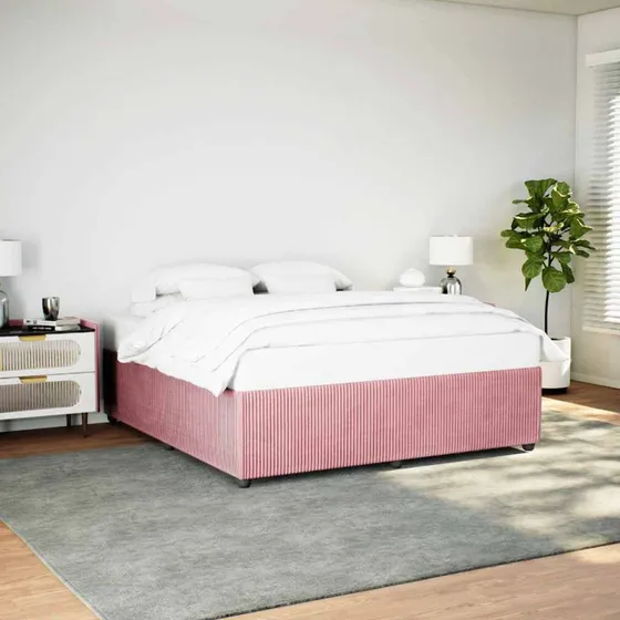 Fløjls sengeramme 200x200 cm i pink