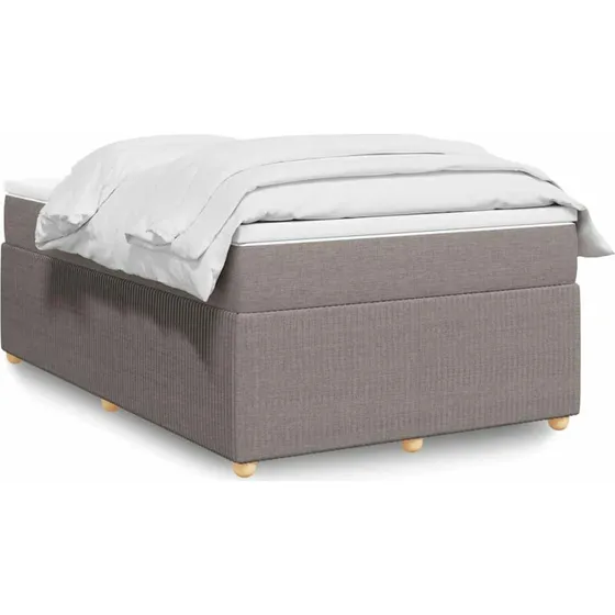 Kontinentalseng 120x200 cm med pocketmadras – gråbrun stof