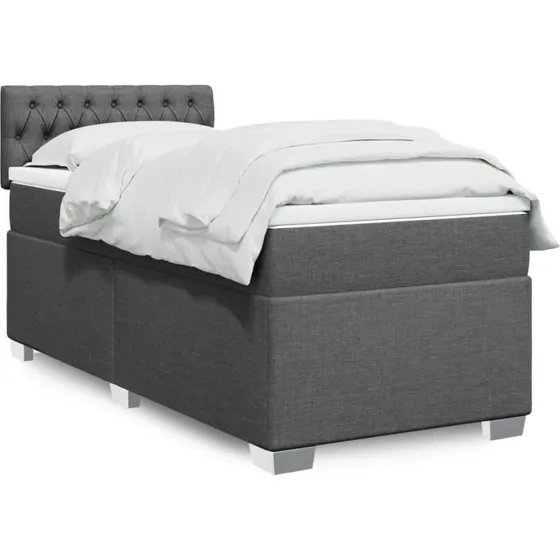 Kontinentalseng 90x200 med pocketmadras - mørkegrå