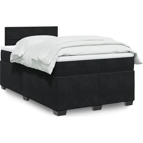 Kontinentalseng 120x190 cm i sort velour med madras