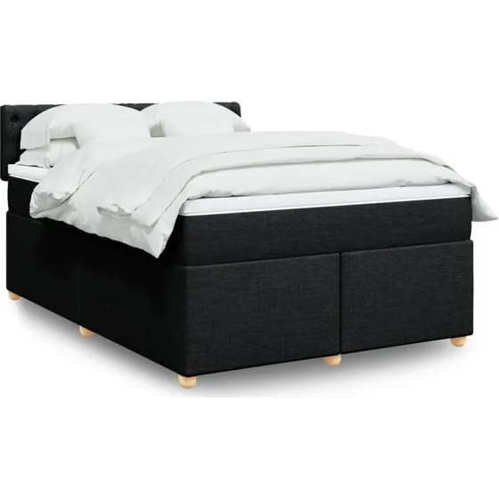 Kontinentalseng 140x190 cm med madras - sort stof