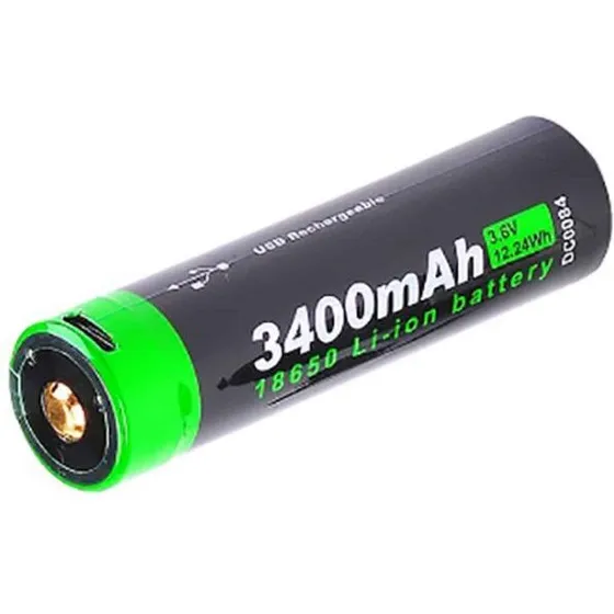NexTorch 3400 mAh 18650 USB genopladeligt batteri