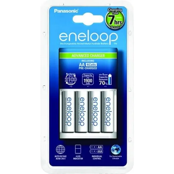 Panasonic Eneloop BQ-CC17 batterilader med 4x AA