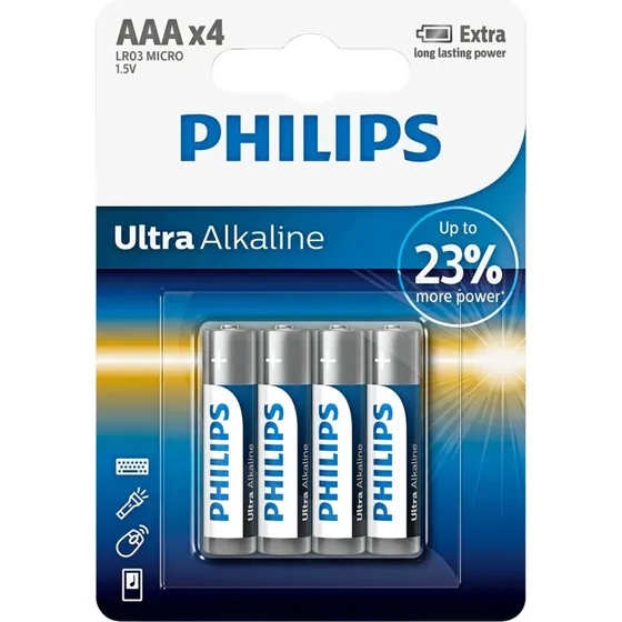 PHILIPS Ultra Alkaline AAA LR03 4-pak