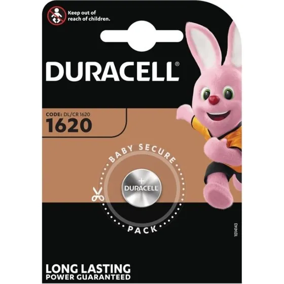 Duracell CR1620 3V lithium møntcelle, 1 stk.