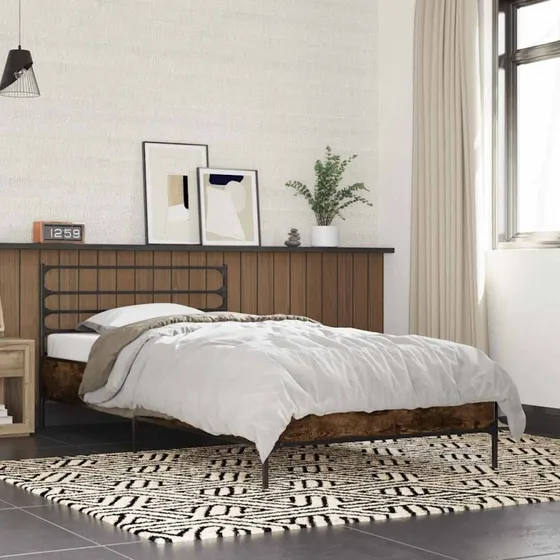 Sengeramme 100x200 cm – konstrueret træ, røget eg