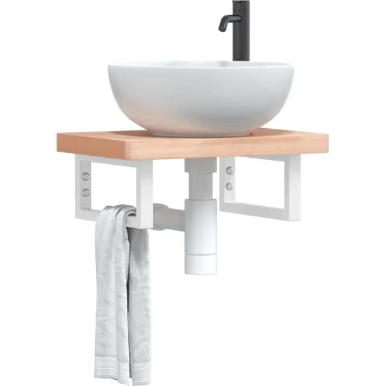 Hyldebeslag til hndvask 2 stk. rektangulr stl hvid