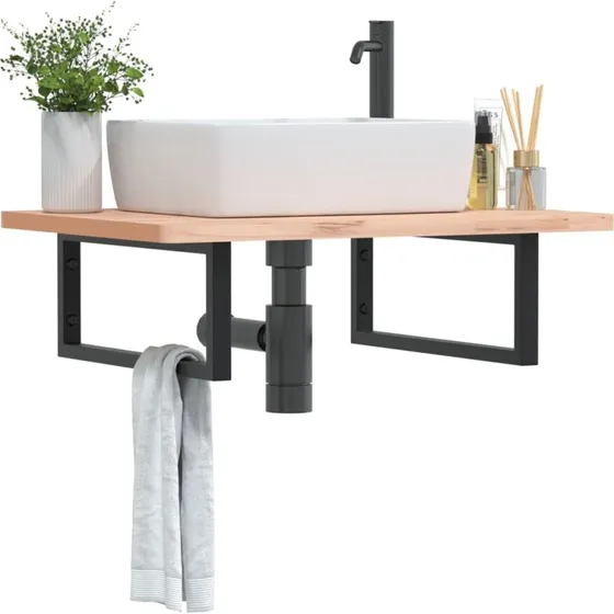 Hyldebeslag til hndvask 2 stk. rektangulr stl sort