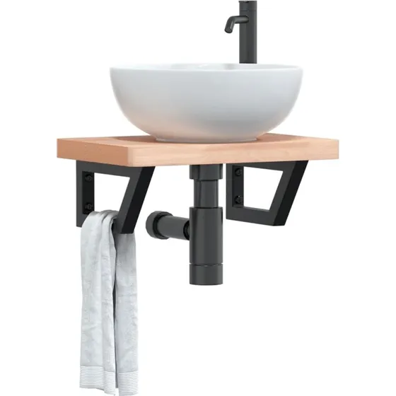 Hyldebeslag til hndvask 2 stk - trapez stl sort