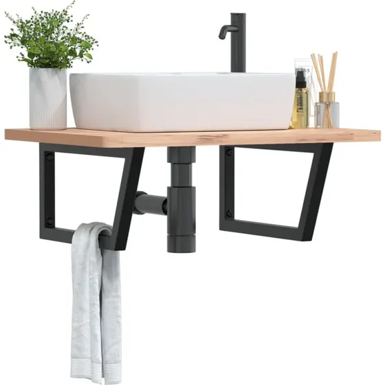 Hyldebeslag til hndvask 2 stk - trapez stl, sort