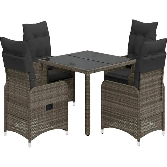 Bistrost til haven 5 dele i gr polyrattan