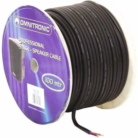 OMNITRONIC Højttalerkabel 2x2,5 mm² 50 m sort