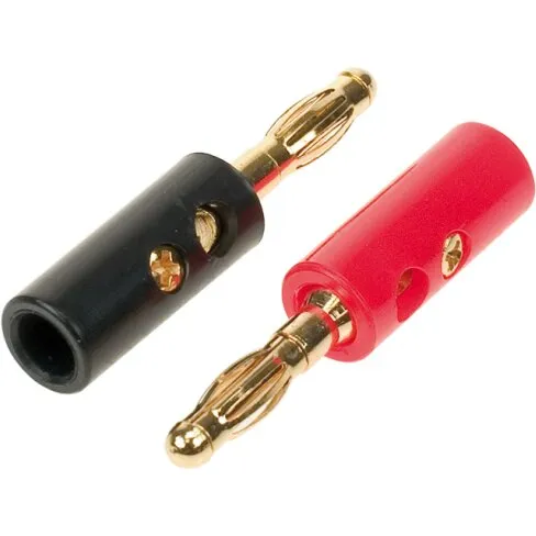 ACVEAN Bananstik 2 stk. til kabel op til 10 mm² (rød/sort)