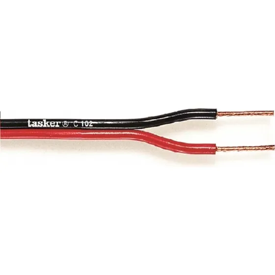 Tasker Højttalerkabel 2x0,75 mm² 100 m Sort/Rød (rulle)