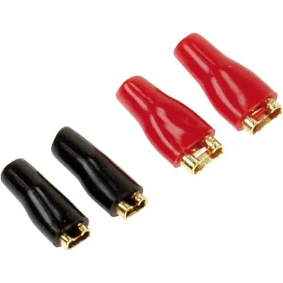 ACV højttalerstik guld rød/sort 4 stk (4,8/2,4 mm)