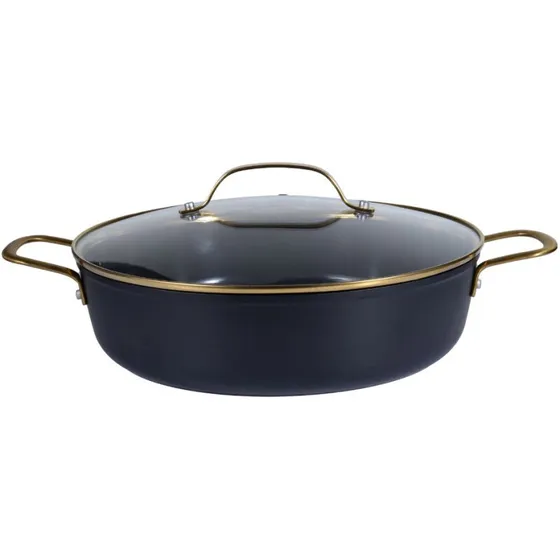 CONZEPT Sautergryde 28 cm, 4 L – messinghåndtag, keramisk