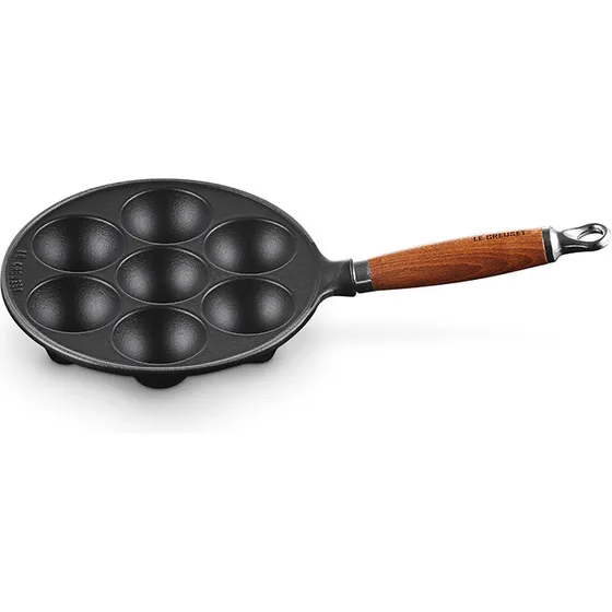 Le Creuset støbejern æbleskivepande 20 cm, matte black