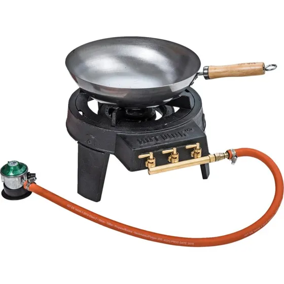 HOT WOK Original gasblus 7,0 kW inkl. wok, slange & regulator