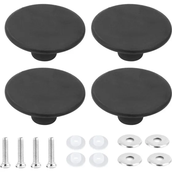 INF Håndtag til grydelåg 4-pak, sort 5,4x5,4x2,2 cm