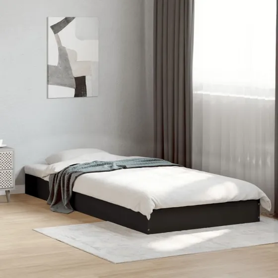 Sengeramme 75x190 cm i sort konstrueret træ