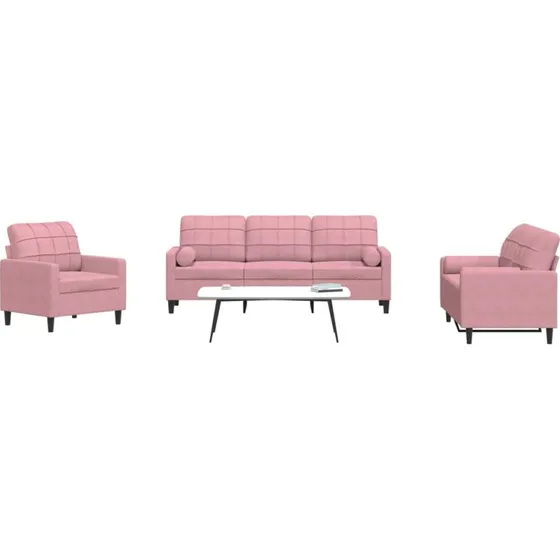 Sofast 3 dele i lyserd velour