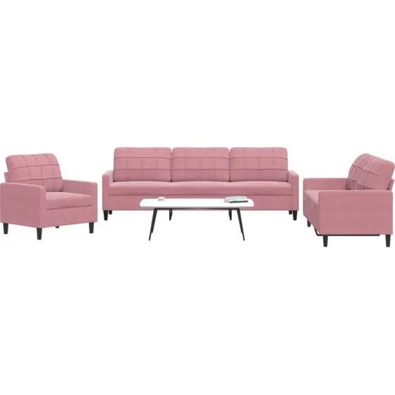 Velour sofast 3 dele med hynder - Lyserd