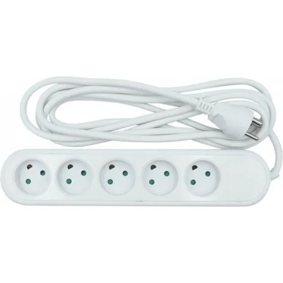 Nq Power 5-vejs stikdåse med jord, 3 m