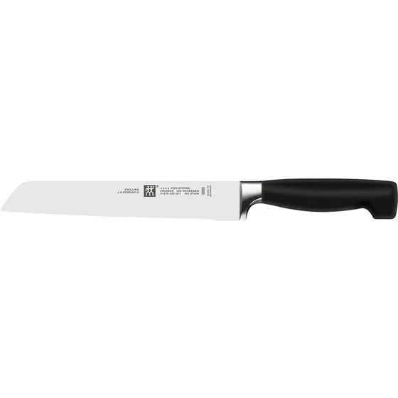 Zwilling Four Star brødkniv 20 cm, serreret – sort skaft