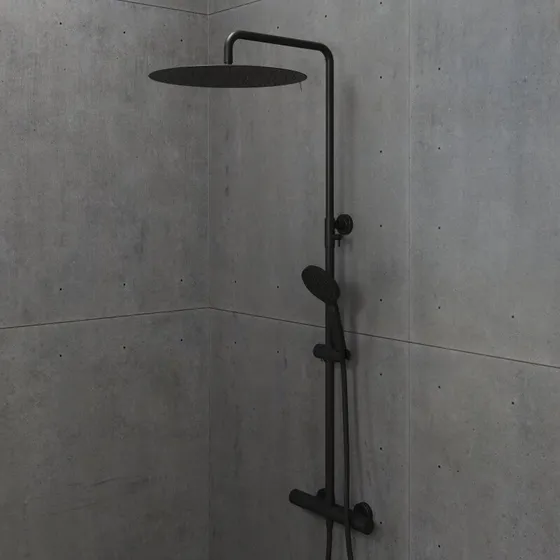 Dragør brusesæt med termostat og 40 cm topbruser, krom