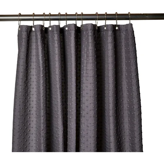 Ukendt mærke Bruseforhæng inkl. ringe 180x200 cm, sort