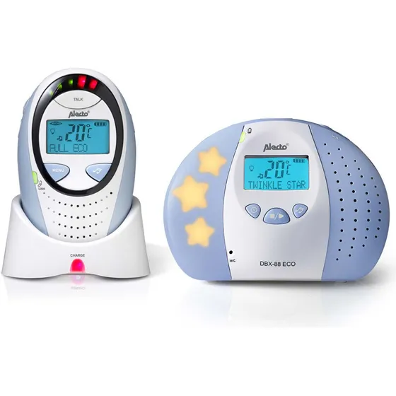 Alecto DBX-88 ECO DECT babyalarm med display hvid/blå
