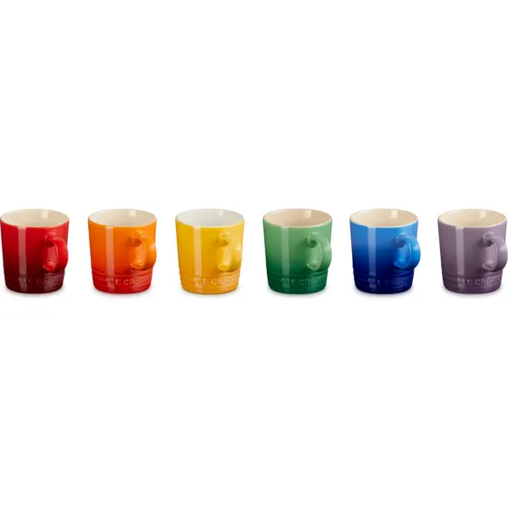 Le Creuset Rainbow Espressokop, 6 stk.