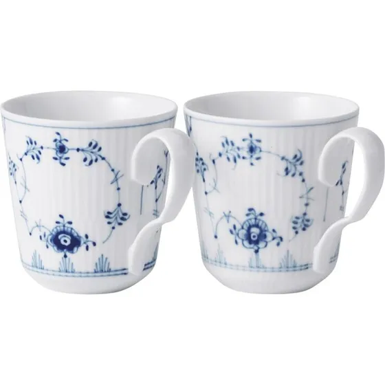 Royal Copenhagen Musselmalet Riflet 2-pak krus 28 cl