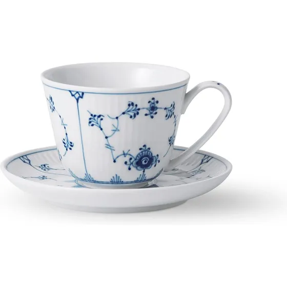 Royal Copenhagen Musselmalet Riflet kop m. underkop 24 cl